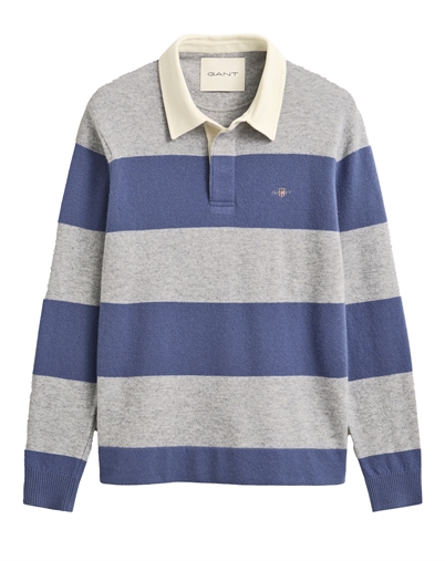 Gant - Barstriped Rugger Strik Polo - Grey Melange 
